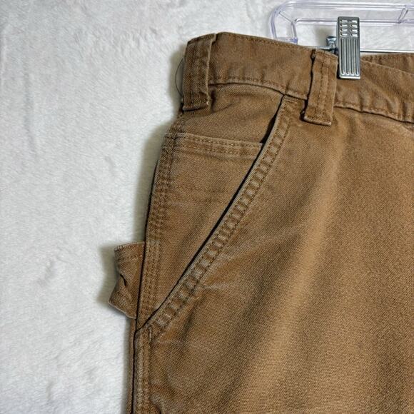 Carhartt Straight Fit Double Knee Dungaree Pants Mens 38x32 Brown 103340 READ - Picture 3 of 16